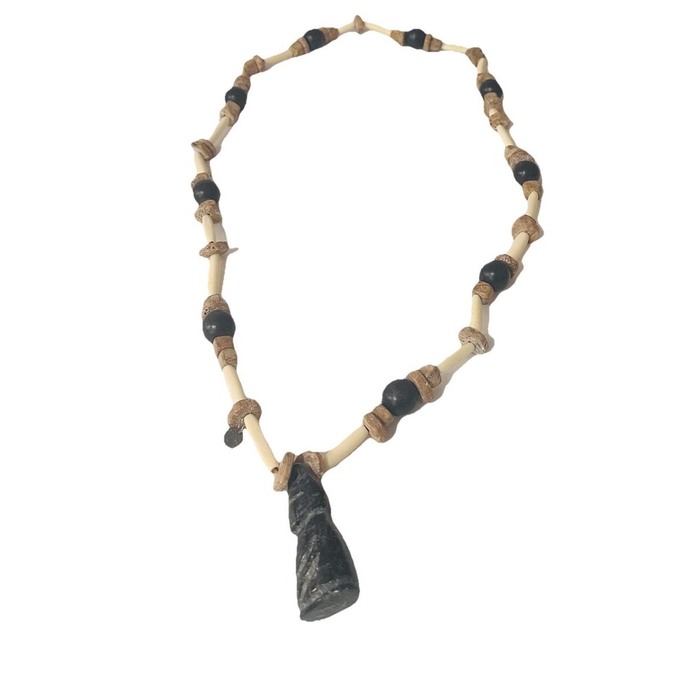 Vintage Gerda Lynggaard MONIES Necklace - 1980s Danish Runway Bone & Horn